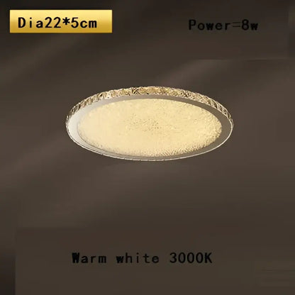 Crystal round ceiling lamp with frosted glass for living room