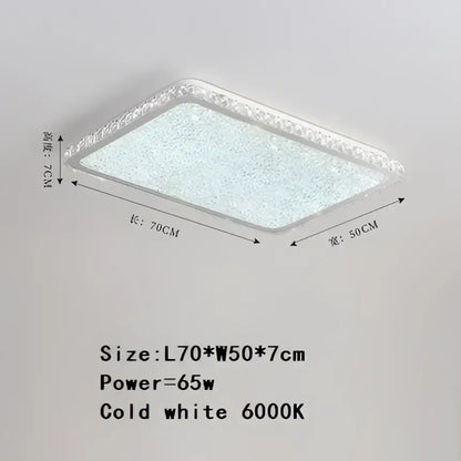 Crystal round ceiling lamp with frosted glass for living room