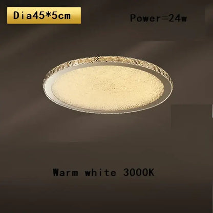 Crystal round ceiling lamp with frosted glass for living room