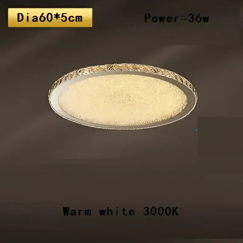 Crystal round ceiling lamp with frosted glass for living room