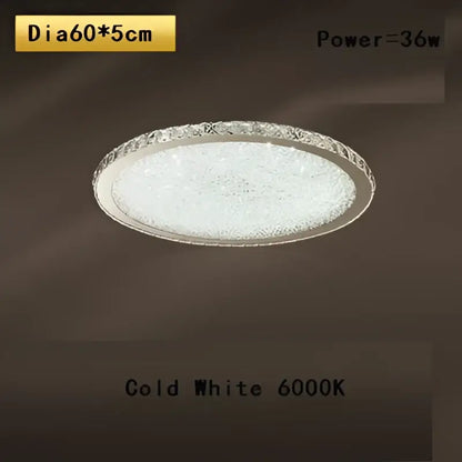 Crystal round ceiling lamp with frosted glass for living room