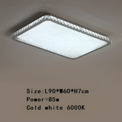 Crystal round ceiling lamp with frosted glass for living room
