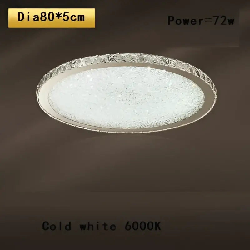 Crystal round ceiling lamp with frosted glass for living room
