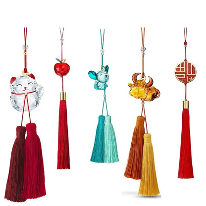 Crystal santa claus hanging ornament living room home decor