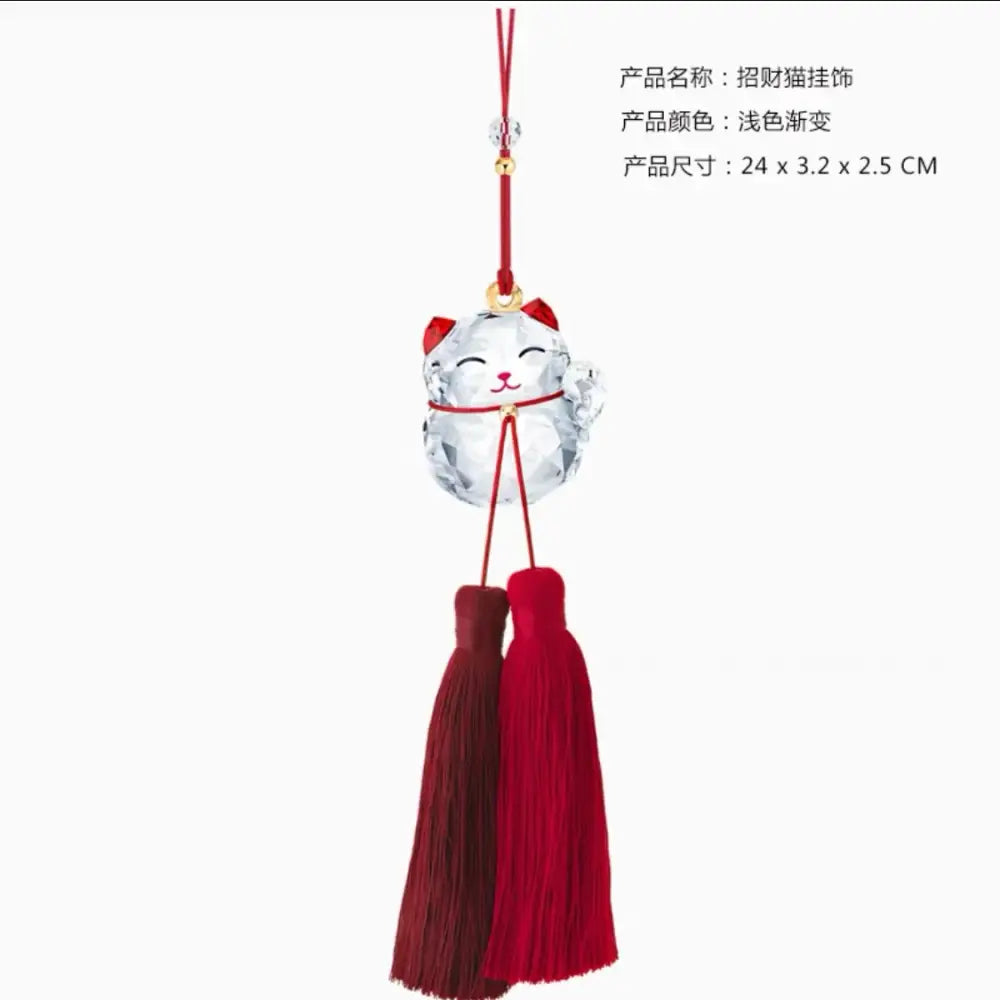 Crystal santa claus hanging ornament living room home decor