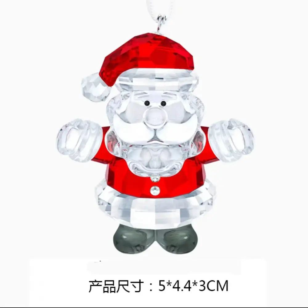 Crystal santa claus hanging ornament living room home decor
