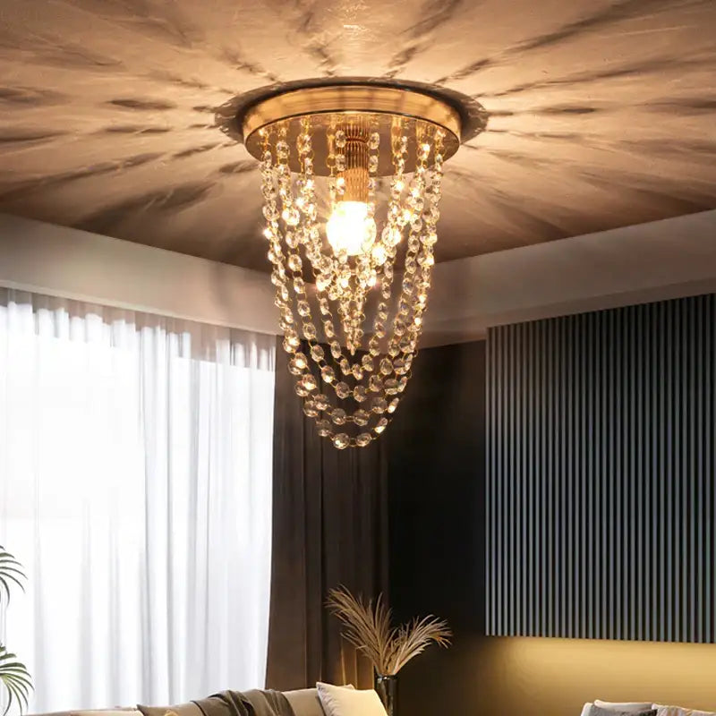 Crystal sun flower gold & silver ceiling light bedroom chandelier
