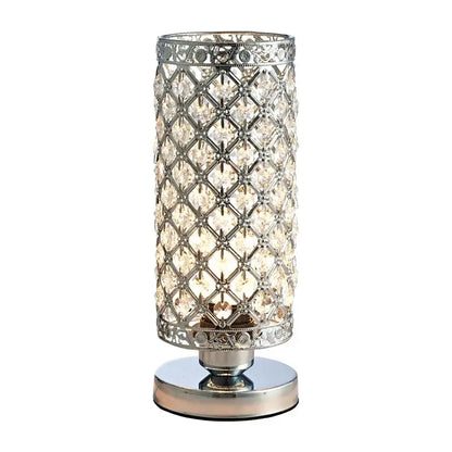 Crystal touch bedside lamp chrome lattice crystal bedroom light