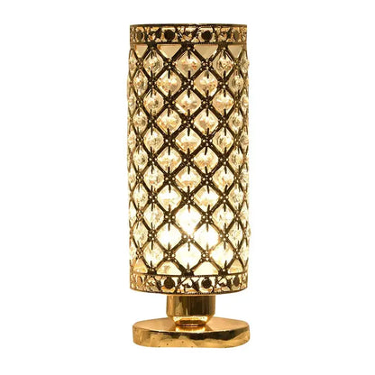 Crystal touch bedside lamp chrome lattice crystal bedroom light