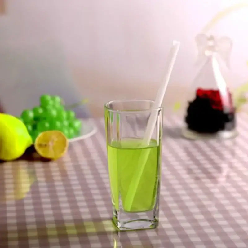 Curved amber glass drinking straw kitchen accessory