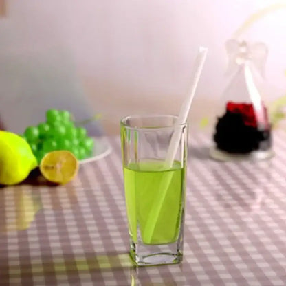 Curved amber glass drinking straw kitchen accessory