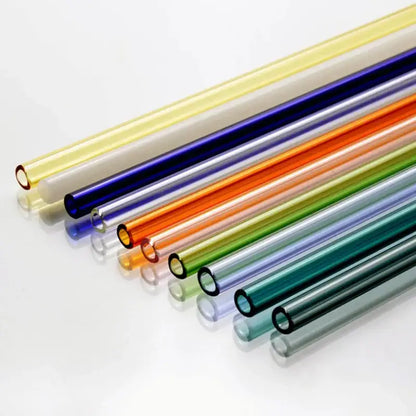 Curved amber glass drinking straw kitchen accessory