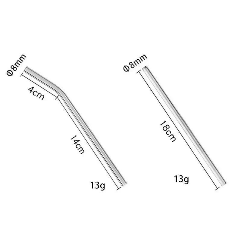 Curved amber glass drinking straw kitchen accessory