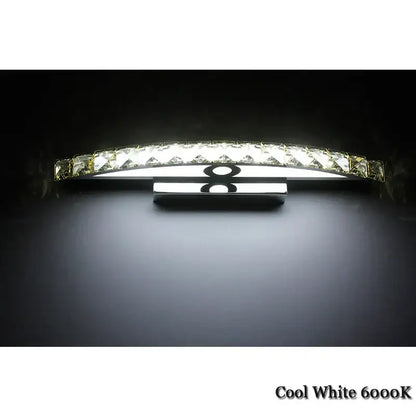 Curved chrome amber crystal bathroom wall sconce light