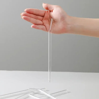 Curved clear glass straws kitchen reusable eco friendly glass