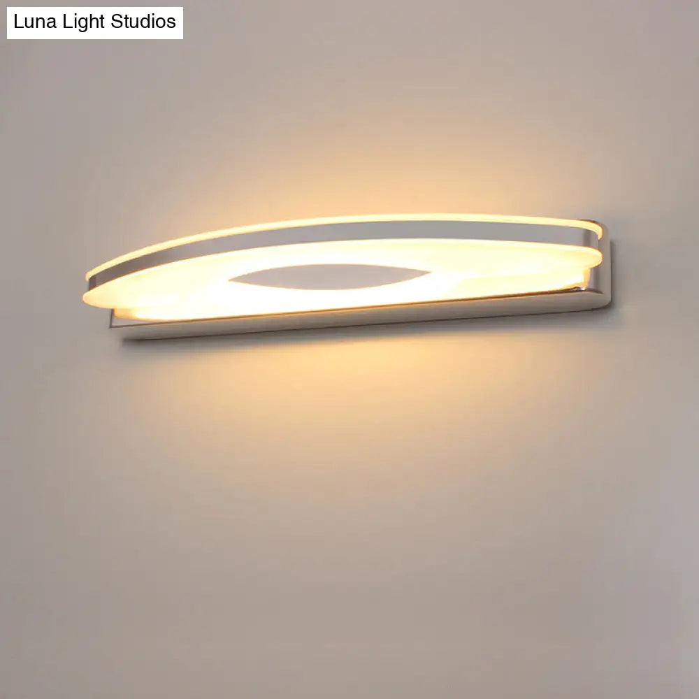 DecorBites™ Curved LED Vanity Sconce with Stainless Steel Finish for Bathrooms