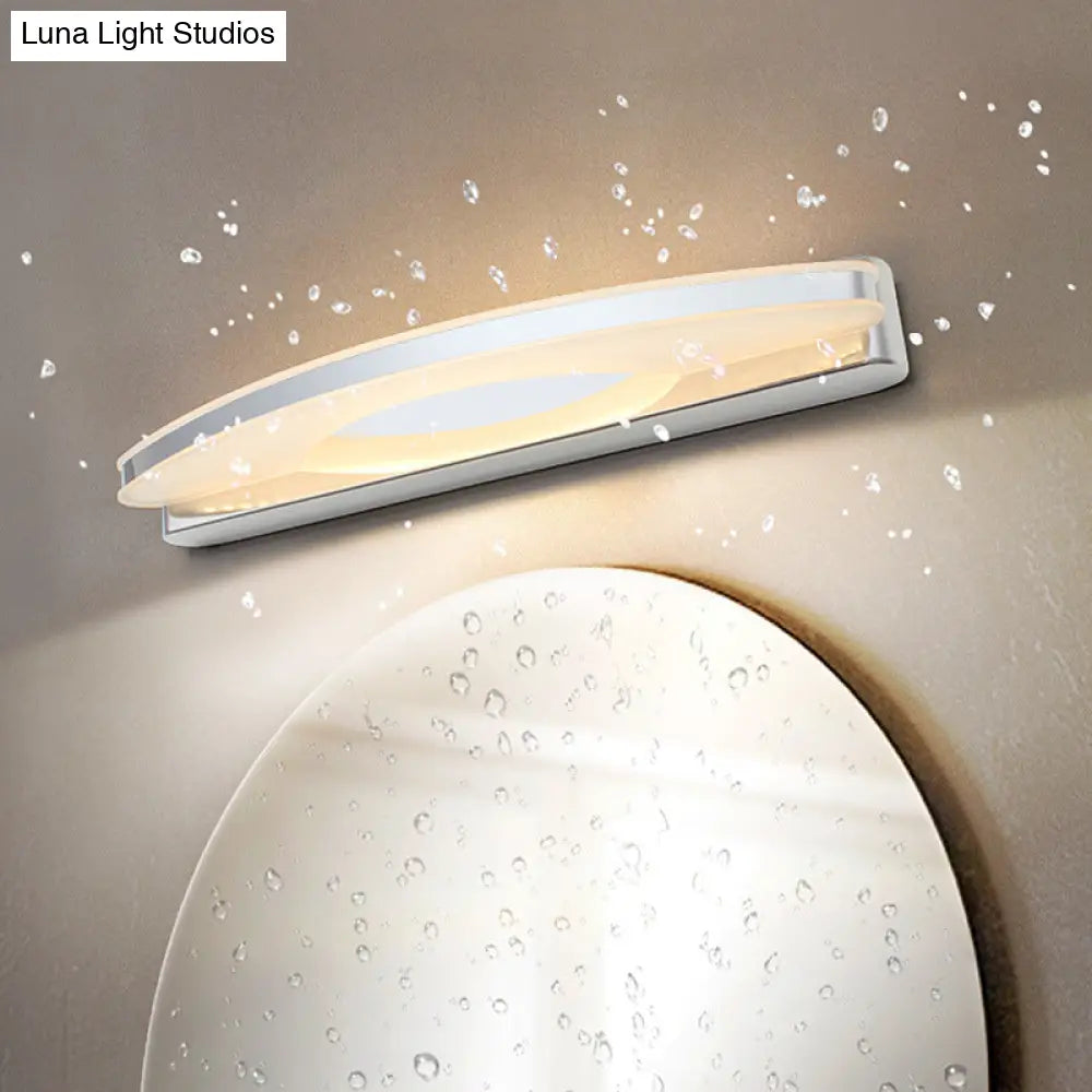 DecorBites™ Curved LED Vanity Sconce with Stainless Steel Finish for Bathrooms