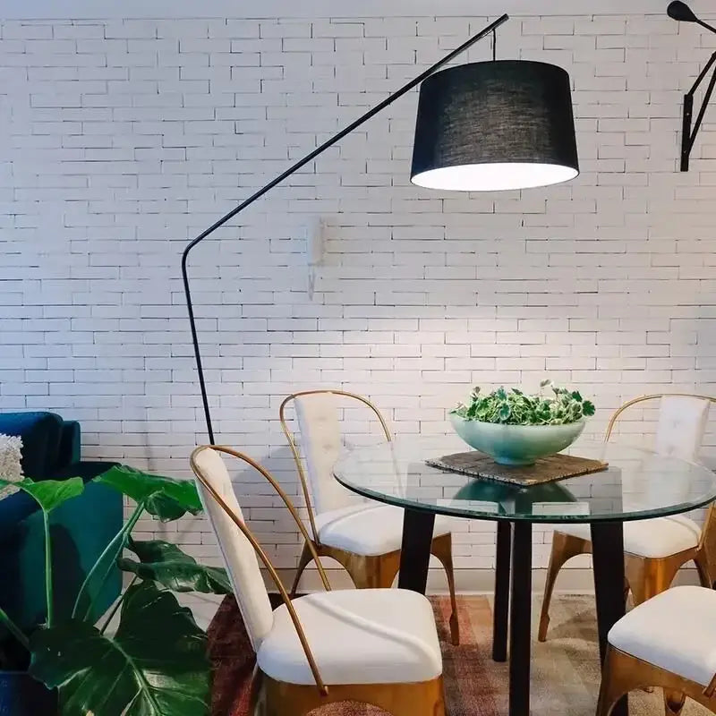 Curved matte black led floor lamp for living room bedroom lighting