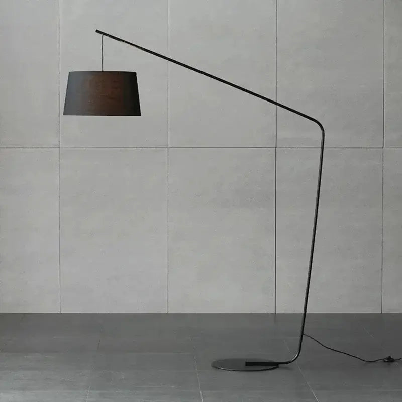 Curved matte black led floor lamp for living room bedroom lighting