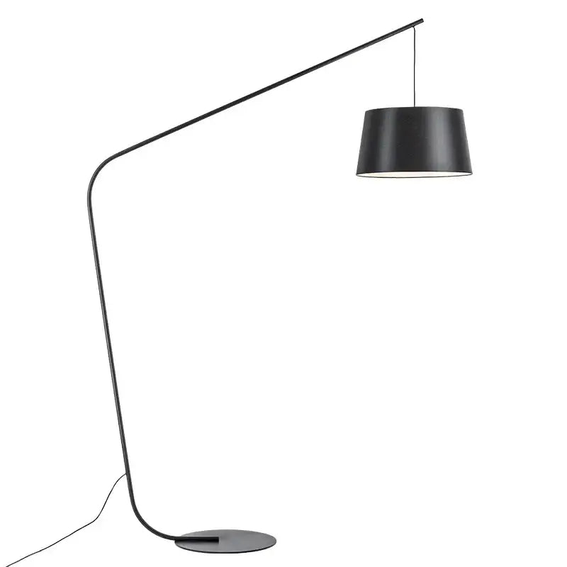 Curved matte black led floor lamp for living room bedroom lighting