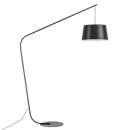 Curved matte black led floor lamp for living room bedroom lighting