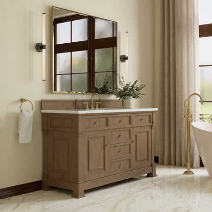 James Martin Brookfield 60" Single Bathroom Vanity, Pecan