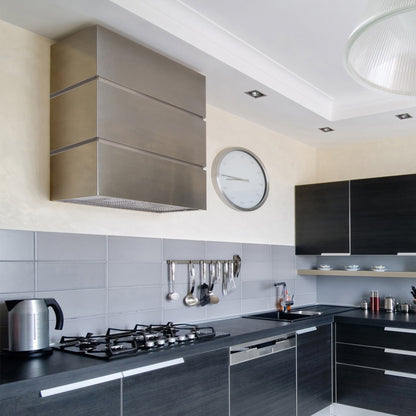 Akicon 36" Stainless Steel Wall Mount Range Hood, 3 Stacks Kitchen Hood with 600 CFM Vent Motor