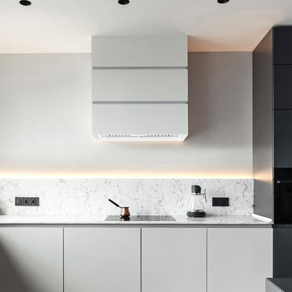 Akicon 36" Stainless Steel Wall Mount Range Hood, 3 Stacks Kitchen Hood with 600 CFM Vent Motor
