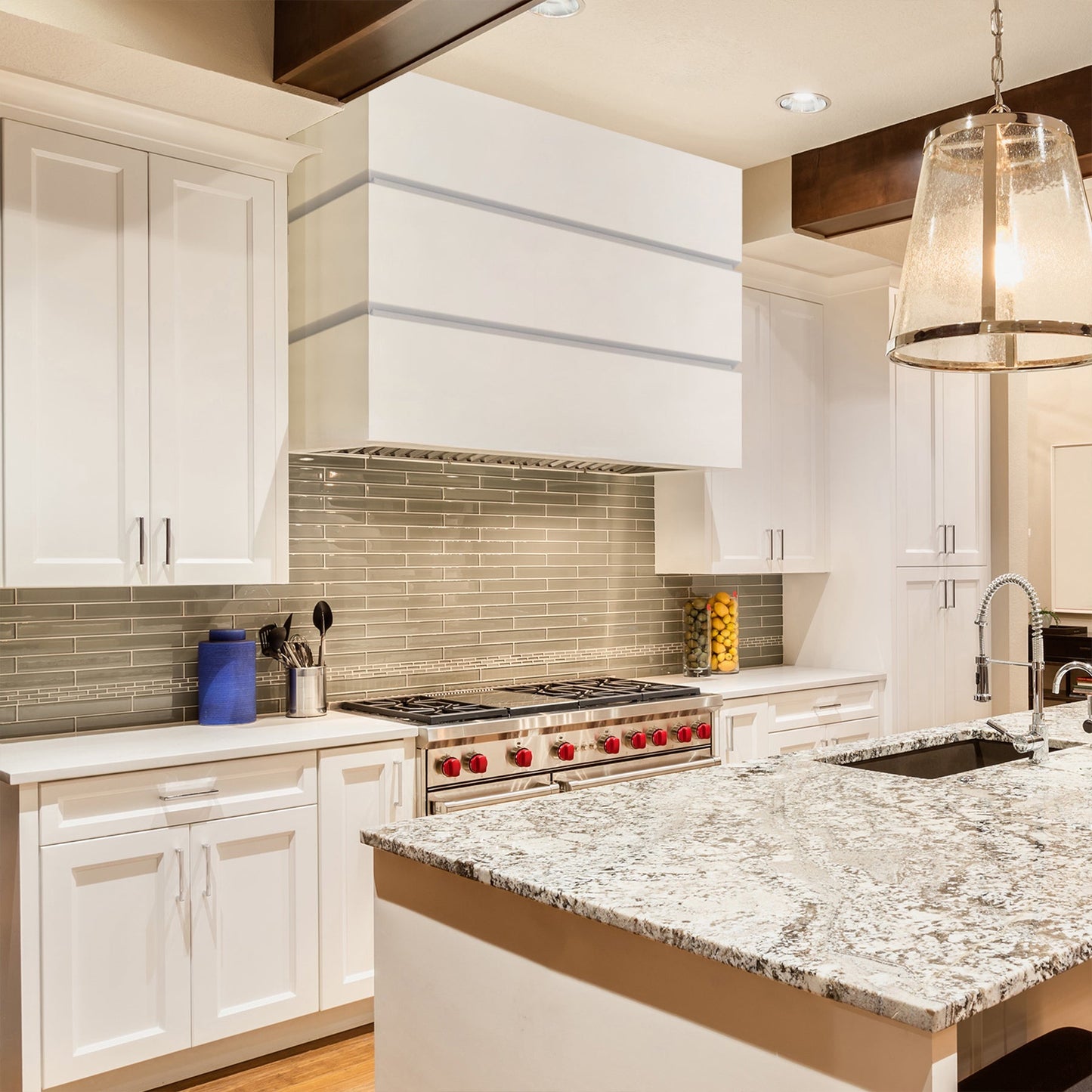 Akicon 36" Stainless Steel Wall Mount Range Hood, 3 Stacks Kitchen Hood with 600 CFM Vent Motor