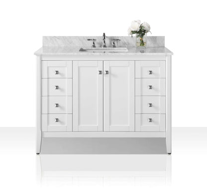 Shelton Bathroom Vanity with Sink and Carrara White Marble Top Cabinet Set
