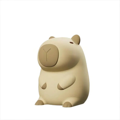 Cute beige plush capybara night light for bedroom kids room