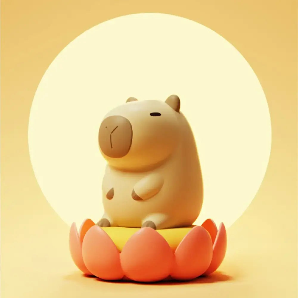 Cute beige plush capybara night light for bedroom kids room