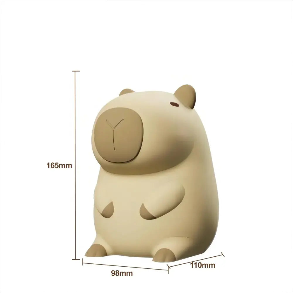 Cute beige plush capybara night light for bedroom kids room