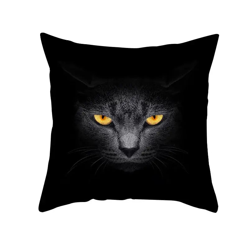 Cute black cat pillowcases bedroom animal print cushion covers