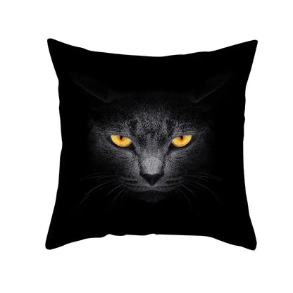 Cute black cat pillowcases bedroom animal print cushion covers