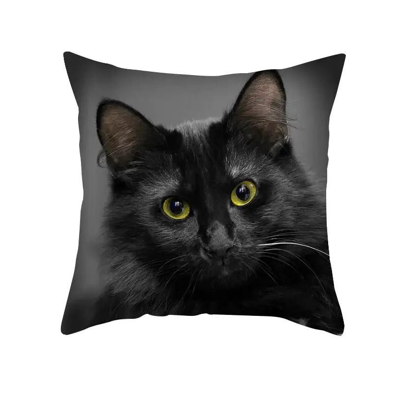 Cute black cat pillowcases bedroom animal print cushion covers