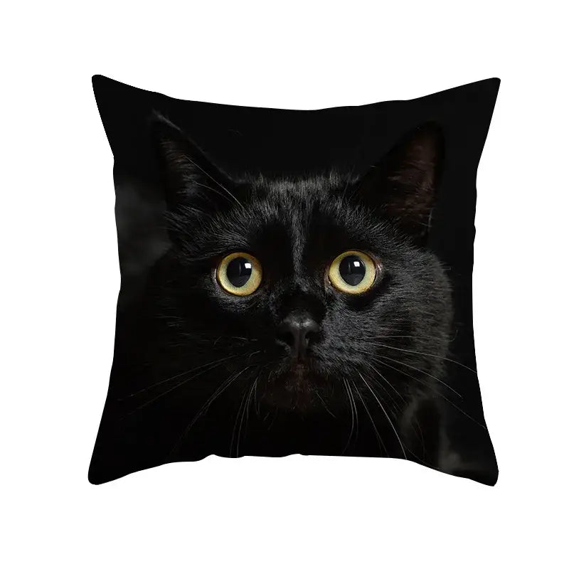 Cute black cat pillowcases bedroom animal print cushion covers