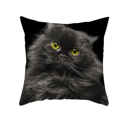 Cute black cat pillowcases bedroom animal print cushion covers