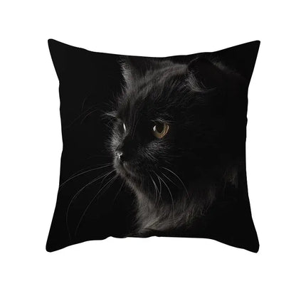 Cute black cat pillowcases bedroom animal print cushion covers