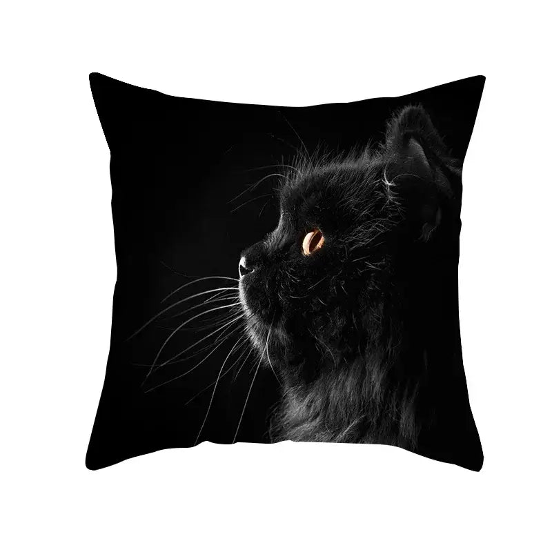 Cute black cat pillowcases bedroom animal print cushion covers