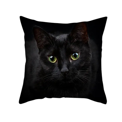 Cute black cat pillowcases bedroom animal print cushion covers