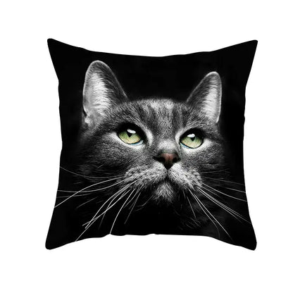 Cute black cat pillowcases bedroom animal print cushion covers
