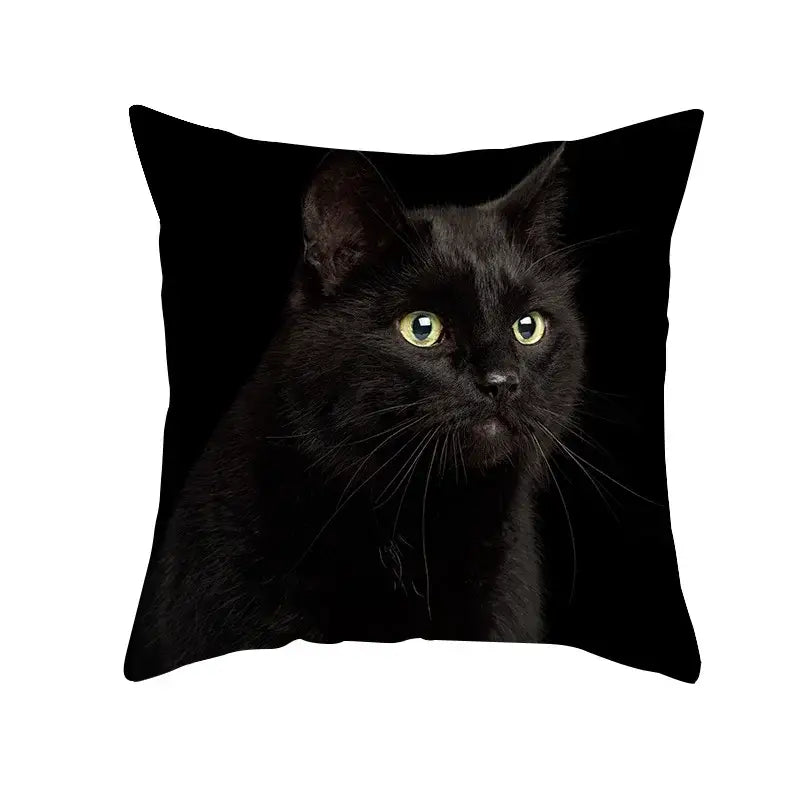 Cute black cat pillowcases bedroom animal print cushion covers