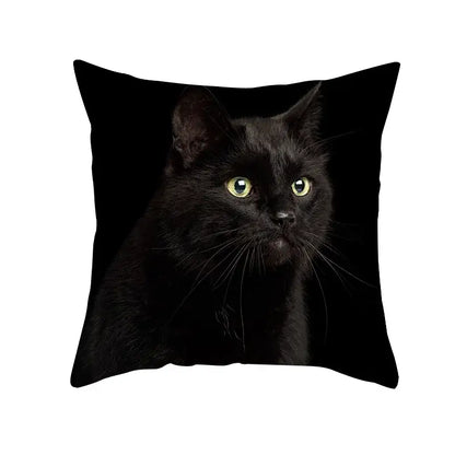 Cute black cat pillowcases bedroom animal print cushion covers