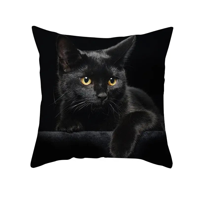 Cute black cat pillowcases bedroom animal print cushion covers