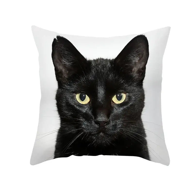 Cute black cat pillowcases bedroom animal print cushion covers