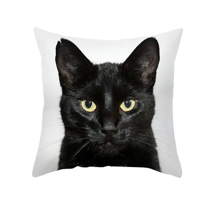 Cute black cat pillowcases bedroom animal print cushion covers
