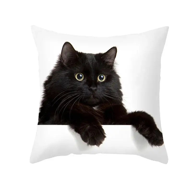 Cute black cat pillowcases bedroom animal print cushion covers