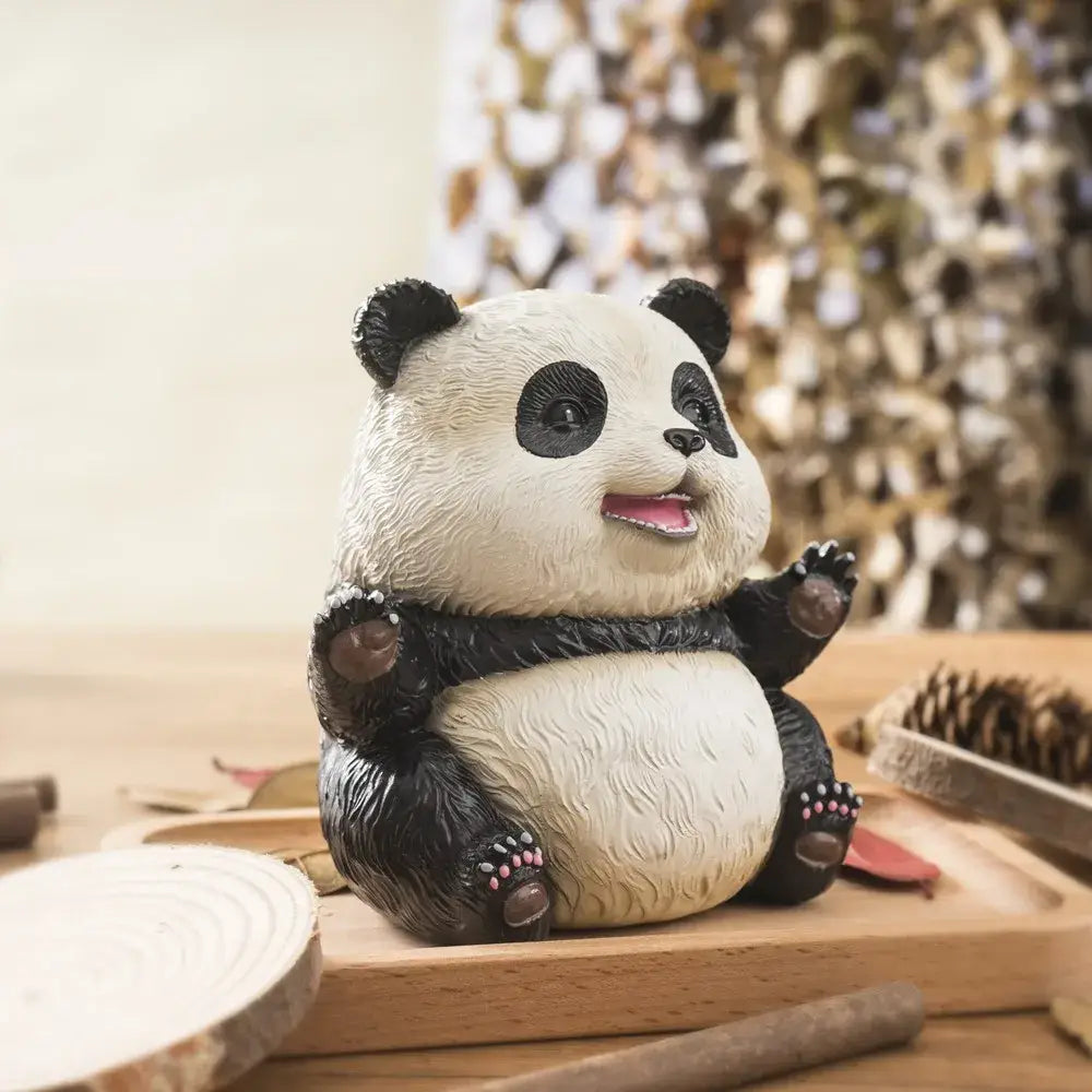 Cute black & white panda baby figurine – living room decor