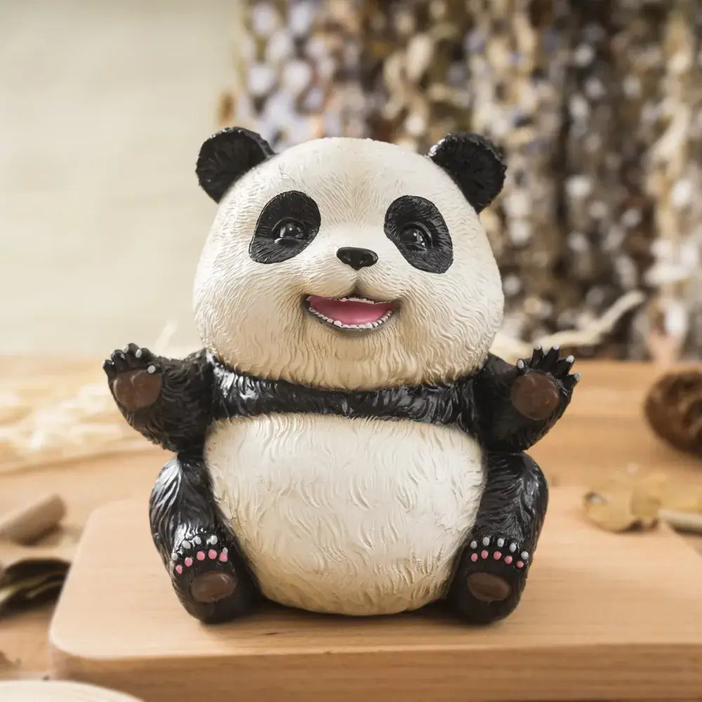 Cute black & white panda baby figurine – living room decor